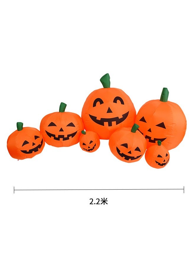 Inflatable Pumpkin Ghost with LED Light Inflatable Toy Outdoor Decoration (2.2m Pumpkin)