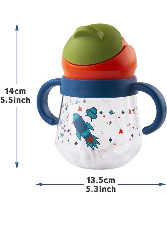 Sippy Cup For Babies Over 6 Months, Weighted Straw Anti-Spill Cup, Baby Sippy Cup With Handle, Anti-Spill, Leak-Proof Spout Cup 260 ML, BPA-Free