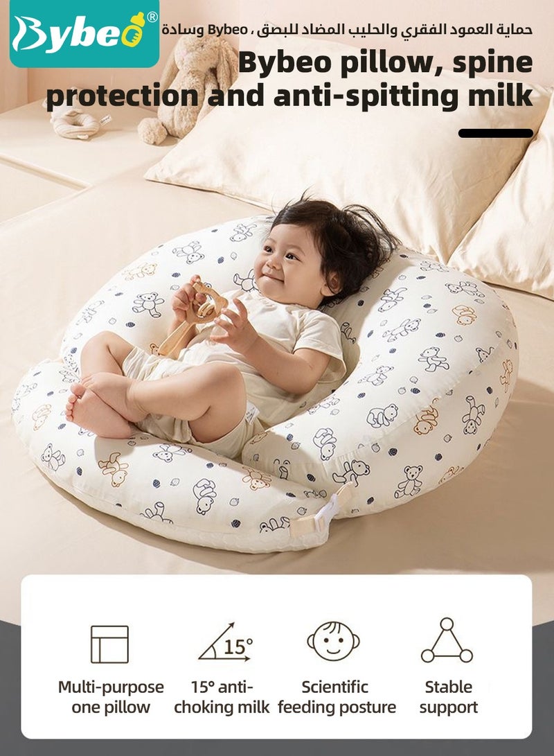 Baby Nursing Pillows for Breastfeeding, Multifunctional Infants Feeding Support Pillows, Dual-Sided Anti-Reflux Baby Lounger, Removable Baby Sleeping Nest, Throw up Prevention Slope Mat