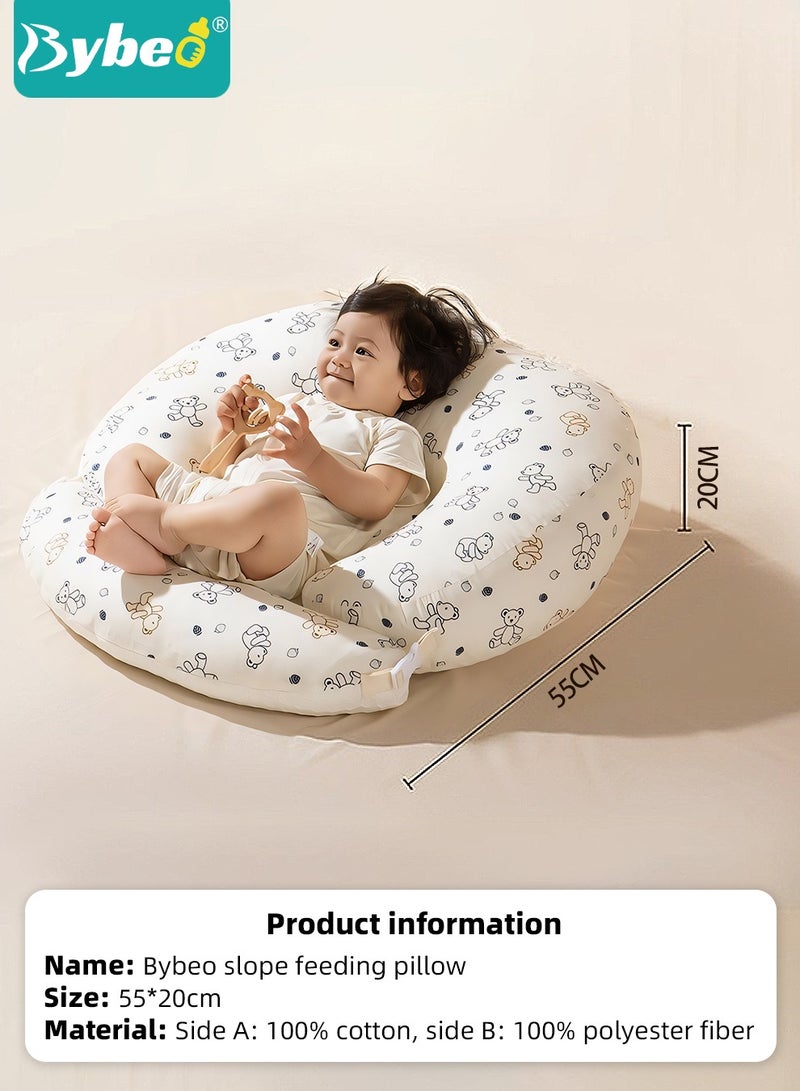 Baby Nursing Pillows for Breastfeeding, Multifunctional Infants Feeding Support Pillows, Dual-Sided Anti-Reflux Baby Lounger, Removable Baby Sleeping Nest, Throw up Prevention Slope Mat