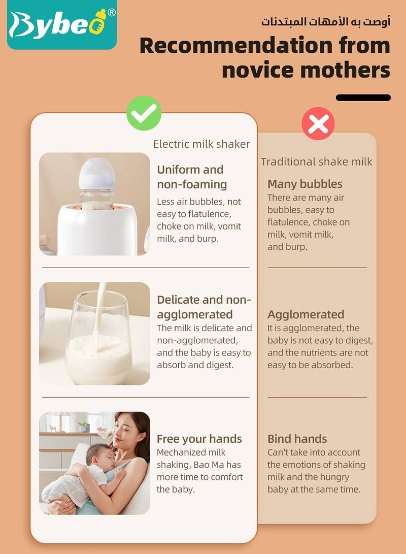 Baby Formula Dispenser & Mixer, Electric Automatic Infant Milk Bottle Shaker, Baby Milk Powder Mixer with 3 Modes, Universal Milk Blender, USB Charging, Low Noise, with Four-Layer Formula Containers