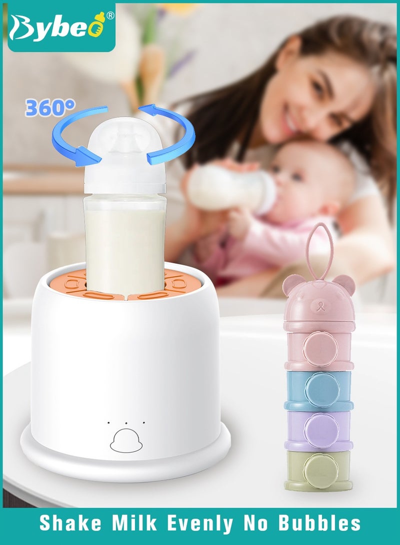 Baby Formula Dispenser & Mixer, Electric Automatic Infant Milk Bottle Shaker, Baby Milk Powder Mixer with 3 Modes, Universal Milk Blender, USB Charging, Low Noise, with Four-Layer Formula Containers