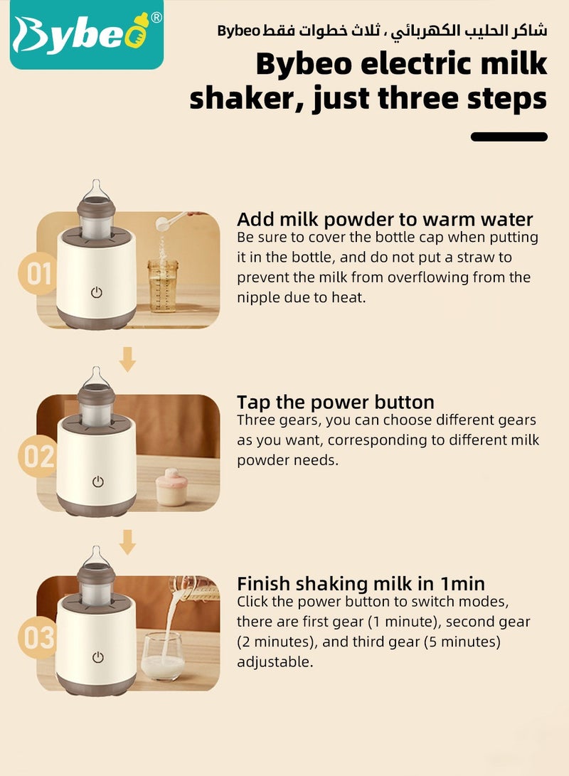 Baby Formula Dispenser & Mixer, Electric Automatic Infant Milk Bottle Shaker, Baby Milk Powder Mixer with 3 Modes, Universal Milk Blender, USB Charging, Low Noise, with Four-Layer Formula Containers