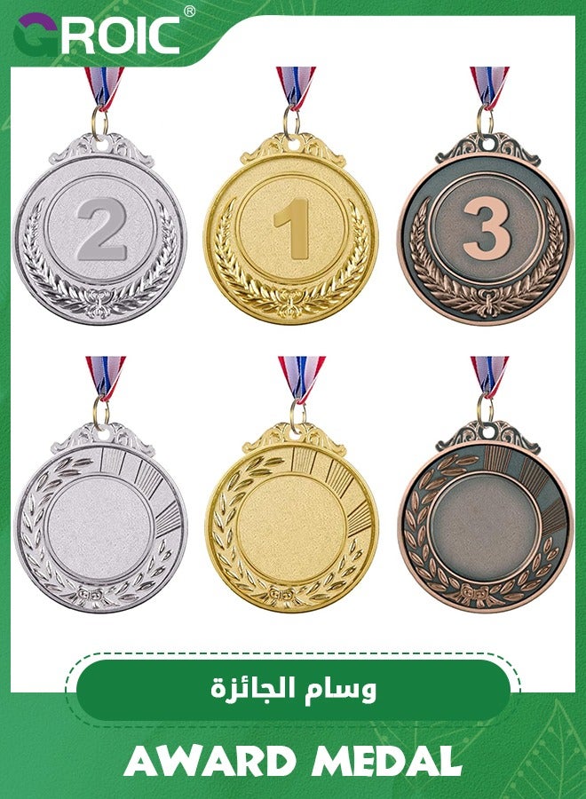 12 Pieces Metal Medals, Gold Silver Bronze Award Medals, Olympic Style Winner Medals Gold Silver Bronze Prizes for Sports, Competitions, Party Favors,Winner Medals for Competition, 2 Inches