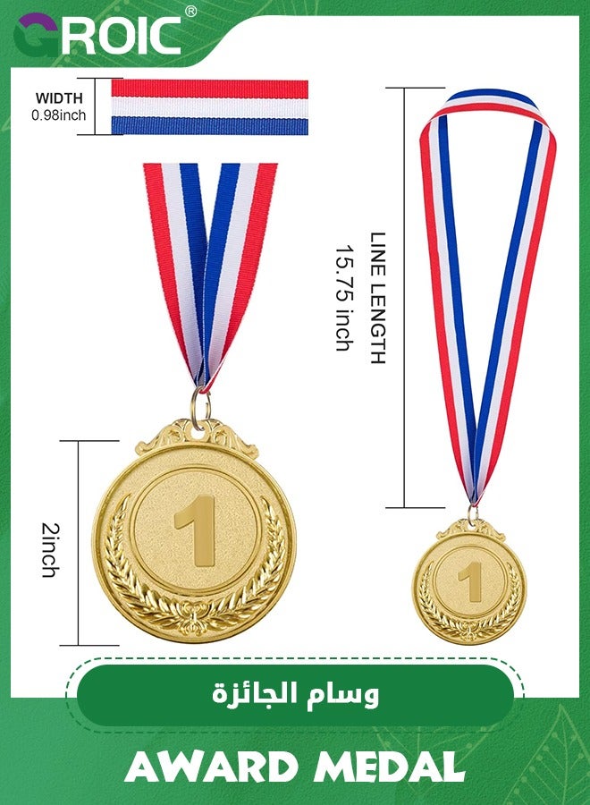 12 Pieces Metal Medals, Gold Silver Bronze Award Medals, Olympic Style Winner Medals Gold Silver Bronze Prizes for Sports, Competitions, Party Favors,Winner Medals for Competition, 2 Inches