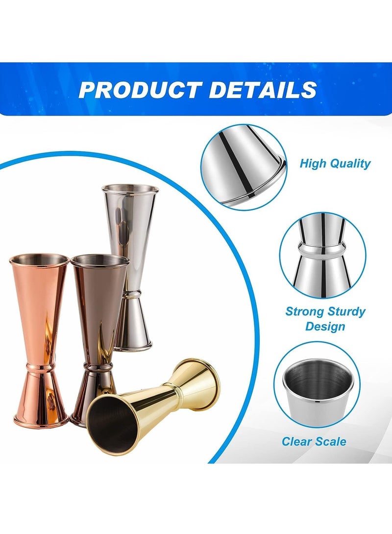 Jigger for Bartending Double  tail Japanese Jigger 2 oz 1 oz 304 Stainless Steel Shot Glass Measuring Cup for Home Bar Drink Kitchen Bartender Tools Supplies Cup Shot Measure Double Jigger 4 Pcs