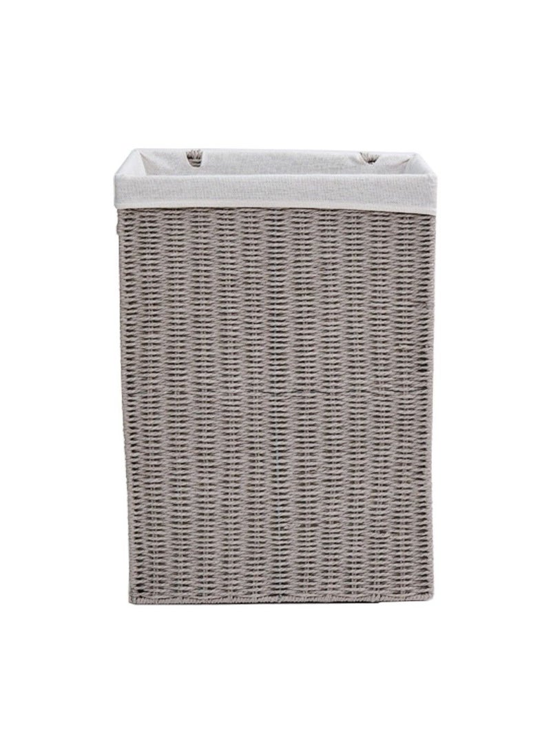 Small Laundry Hamper Grey With Liner 36 X 26 X 50 Cm