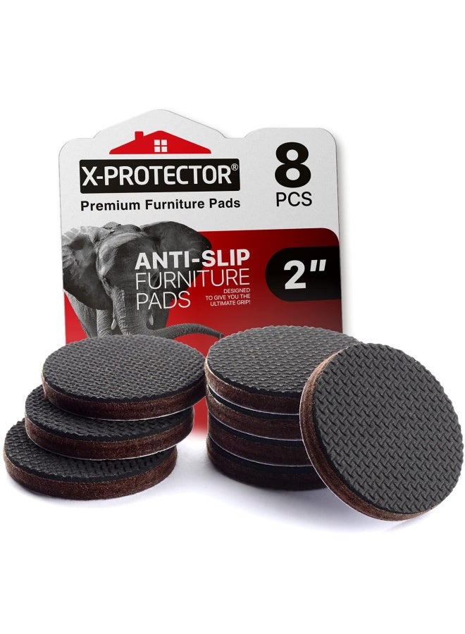 Non Slip Furniture Pads - 8 Pieces Premium Furniture Grippers 2 Self-Adhesive Rubber Feet Furniture Feet - Ideal Non Skid Furniture Pad Floor Protectors - Keep Furniture In Place