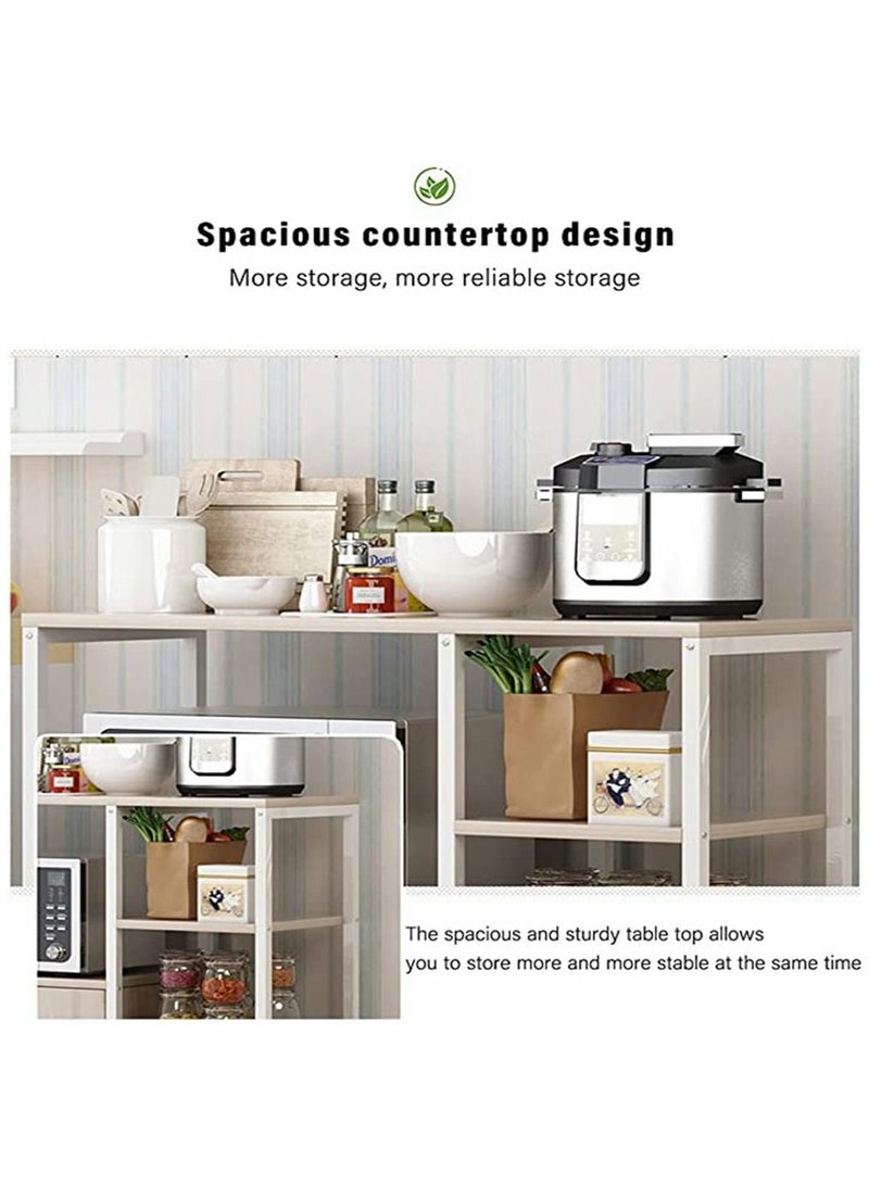 4-Tier Kitchen Storage Shelf Microwave Oven Stand Rack Spice Organizer with Storage Cabinet Large Storage Rack for Home Hotel Living Room Bathroom and Office