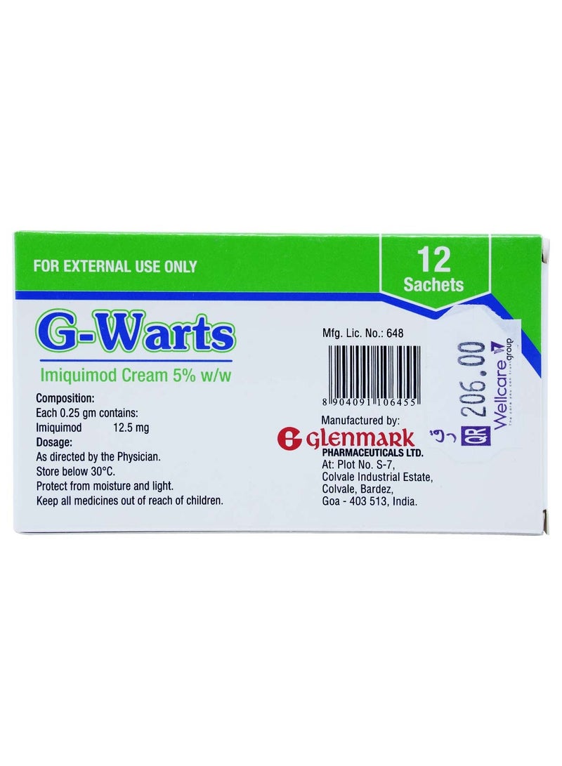 G-Warts 5% Cream 250Mg Sachets 12S