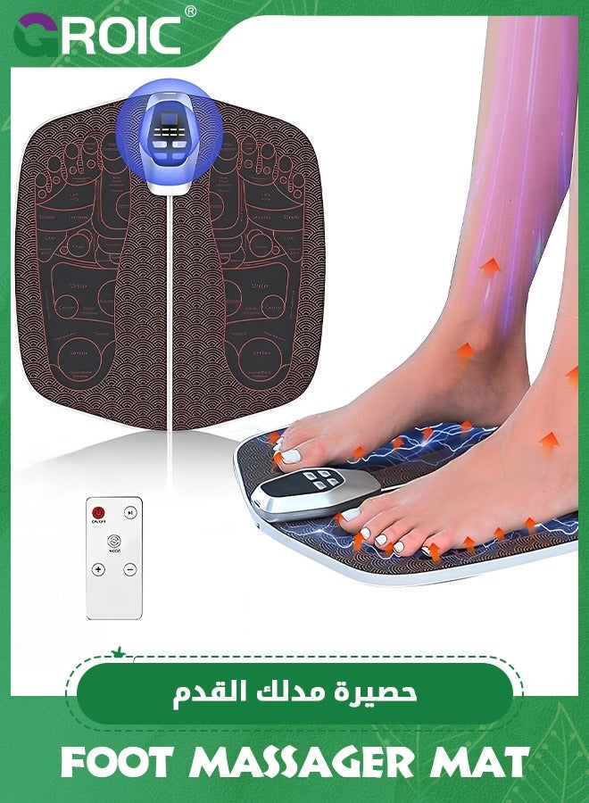 EMS Foot Massager for Neuropathy,Foot Massager Pad for Pain Plantar Relief, Muscle Relaxation,Portable EMS Foot Massager Mat,with Remote Control Foot Massager EMS Stimulator Models,Feet Massager Pad