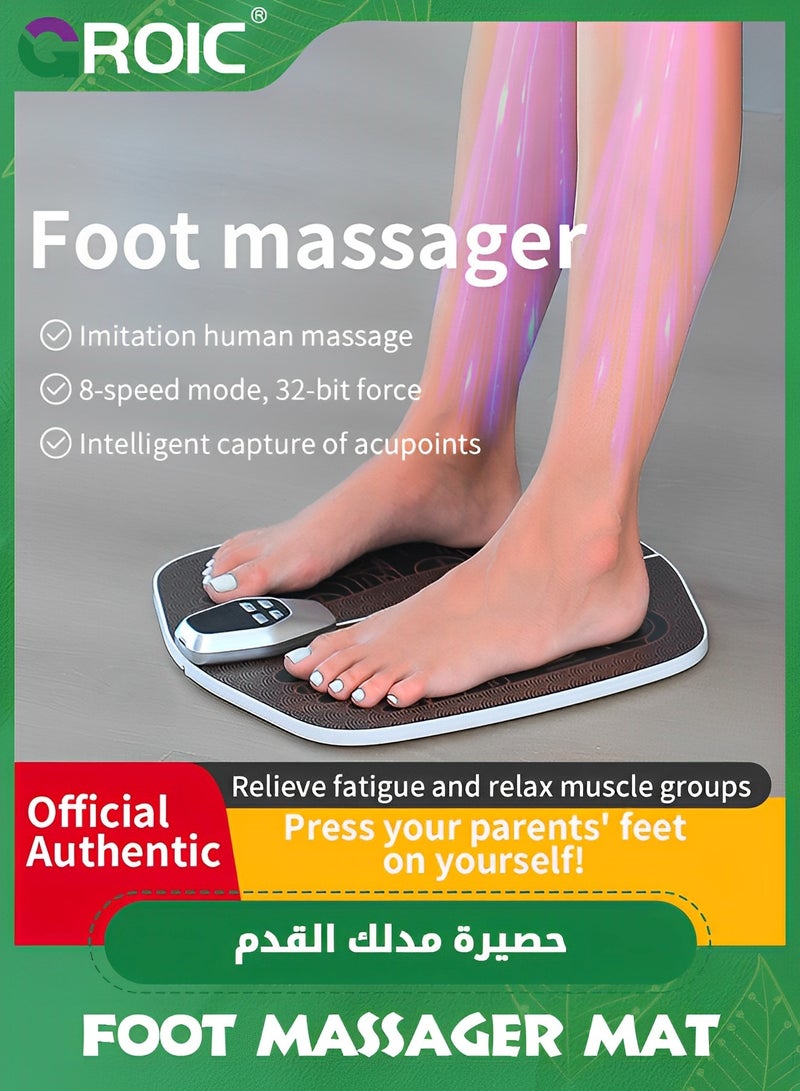 EMS Foot Massager for Neuropathy,Foot Massager Pad for Pain Plantar Relief, Muscle Relaxation,Portable EMS Foot Massager Mat,with Remote Control Foot Massager EMS Stimulator Models,Feet Massager Pad