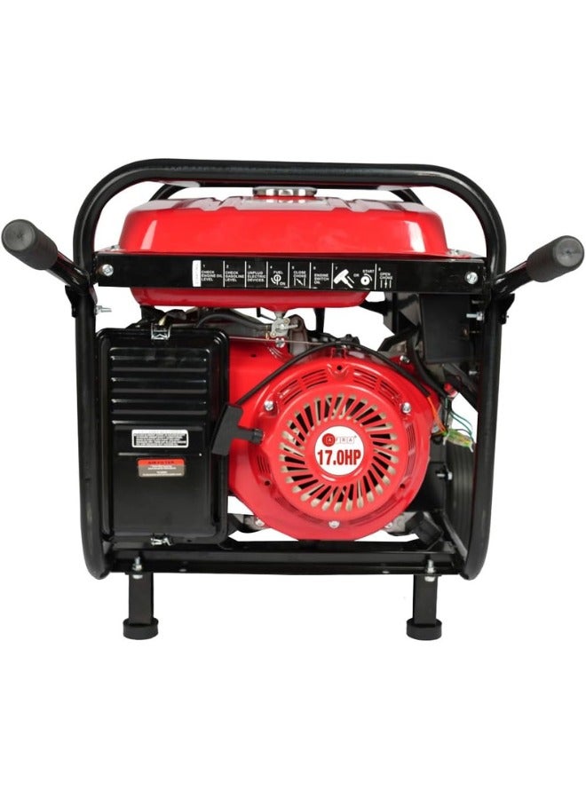 AFRA Gasoline Generator, 7.5KW Maximum, Recoil and Electric Start, 192F Engine, Compact Design, Low Noise, Accessories Included