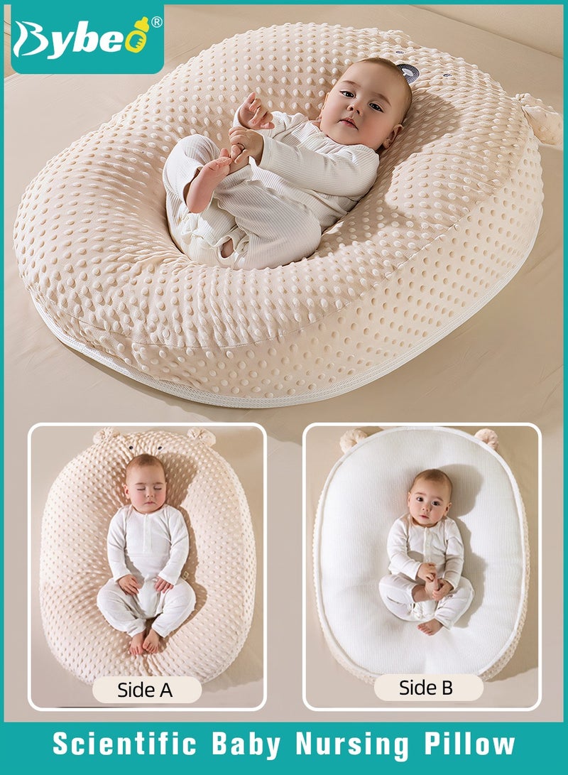 Baby Nursing Pillows for Breastfeeding, Multifunctional Infants Feeding Support Pillows, Dual-Sided Anti-Reflux Baby Lounger, Removable Baby Sleeping Nest, Throw up Prevention Slope Mat