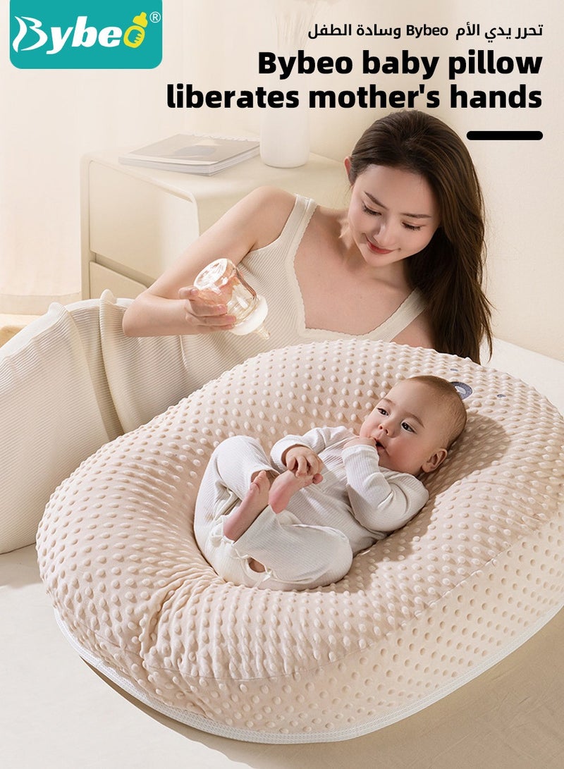 Baby Nursing Pillows for Breastfeeding, Multifunctional Infants Feeding Support Pillows, Dual-Sided Anti-Reflux Baby Lounger, Removable Baby Sleeping Nest, Throw up Prevention Slope Mat