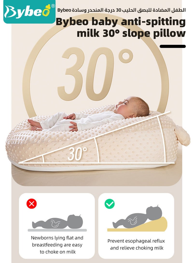 Baby Nursing Pillows for Breastfeeding, Multifunctional Infants Feeding Support Pillows, Dual-Sided Anti-Reflux Baby Lounger, Removable Baby Sleeping Nest, Throw up Prevention Slope Mat