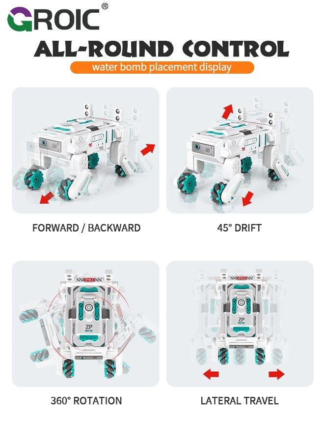 RC Tank Car Shooting Water Bullets, Remote Control Stunt Car Vehicle RC Robot Dog Mechanical, RC Tank That Shoots Gesture Stunt RC Robot Dog 360° All Terrain RC Water Bullets Robot Dog
