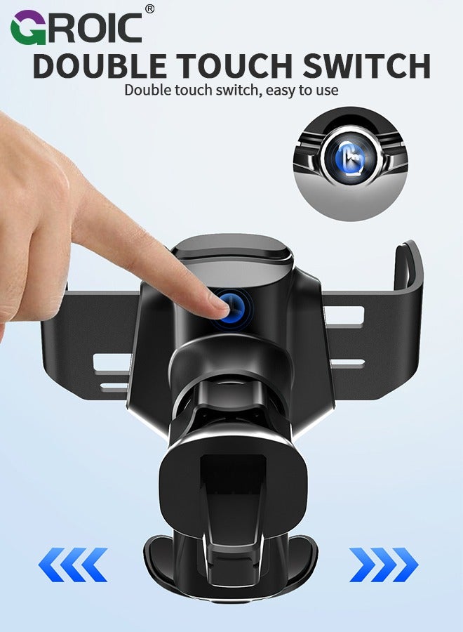 Wireless Car Charger Phone Mount Dual Coil Joyroom LED Qi 15W Cell Phone Fast Charging Vent Holder with Auto Smart Sensor Clamping for iPhone, Samsung