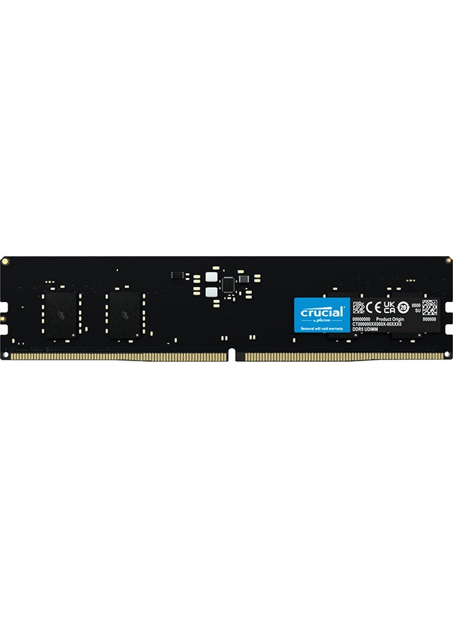 8GB DDR5-4800 UDIMM Desktop Memory, 4800 MHz Memory Speed, CL40 CAS Latency, 1.1V Memory Voltage, Intel XMP 3.0, 288 Pin, Black | CT8G48C40U5