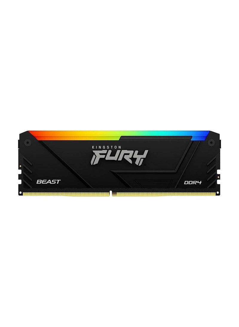 Fury Beast RGB 64GB (2x 32GB) DDR4 Desktop Memory Kit, 3600 MT/s Memory Speed, CL18 CAS Latency, 288-Pin Kit, AMD Ryzen Ready, Intel XMP Certified, Black | KF436C18BB2AK2-64 Black