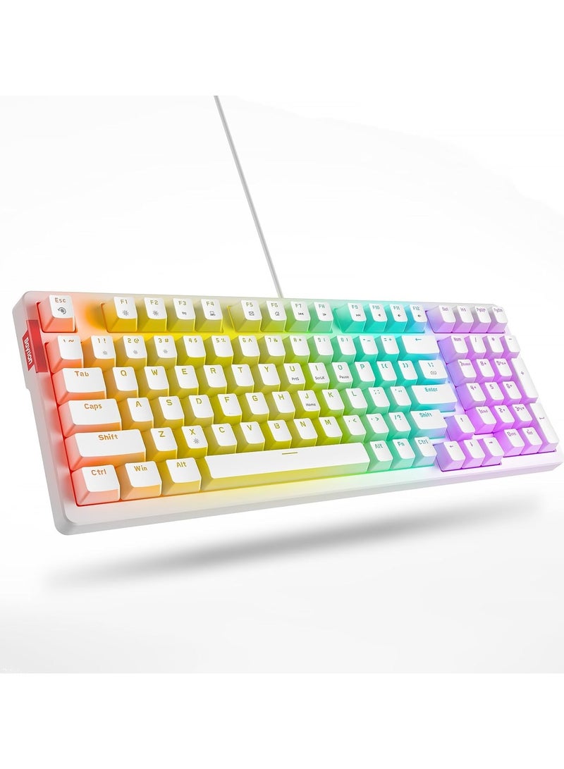 98 Key RGB Mechanical Keyboard | Anti-Ghosting, Detachable USB-C | Red Switches