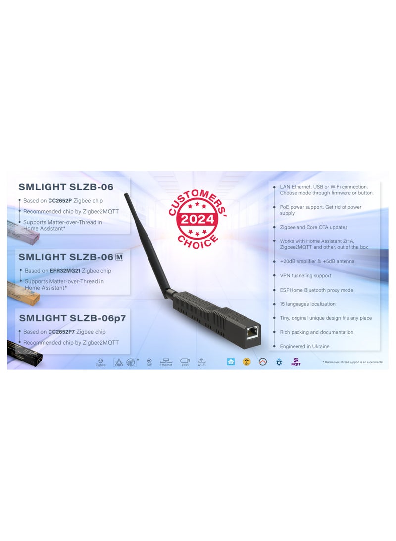 Zigbee 3.0 to Ethernet,USB,and WiFi Gateway Coordinator with PoE,Universal Zigbee USB Gateway for Home Assistant