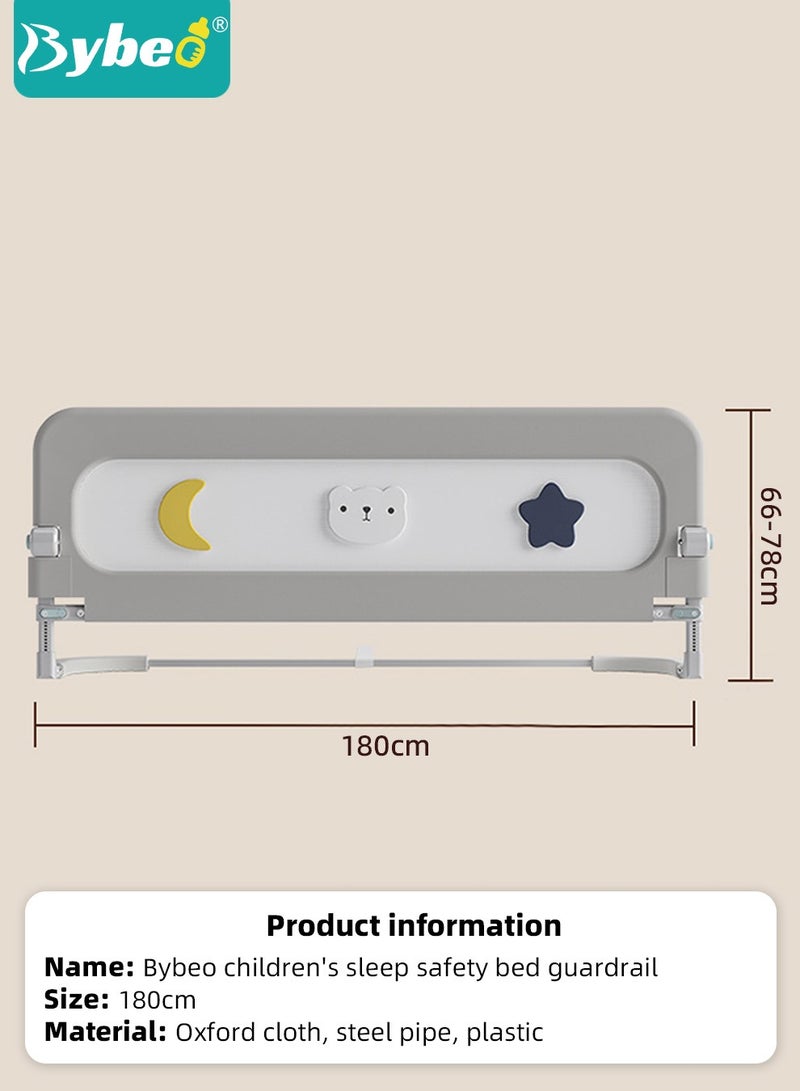 Baby Bed Rail Guard, Toddler Bed Side Rails, Kids' Safety Bed Fence, Safety Bedrail with Reinforced Anchor Safety System, Foldable Universal Bed Rail for Queen King Twin Bed, Upgraded Barrier, 180cm