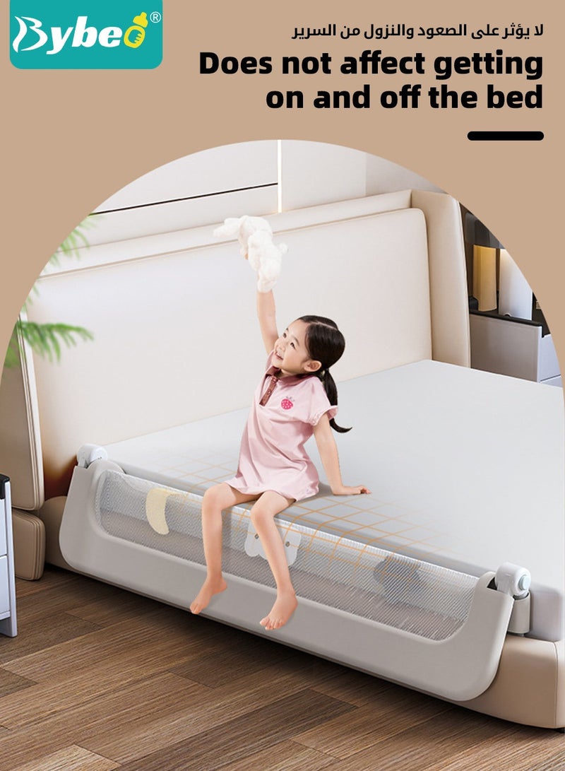 Baby Bed Rail Guard, Toddler Bed Side Rails, Kids' Safety Bed Fence, Safety Bedrail with Reinforced Anchor Safety System, Foldable Universal Bed Rail for Queen King Twin Bed, Upgraded Barrier, 180cm