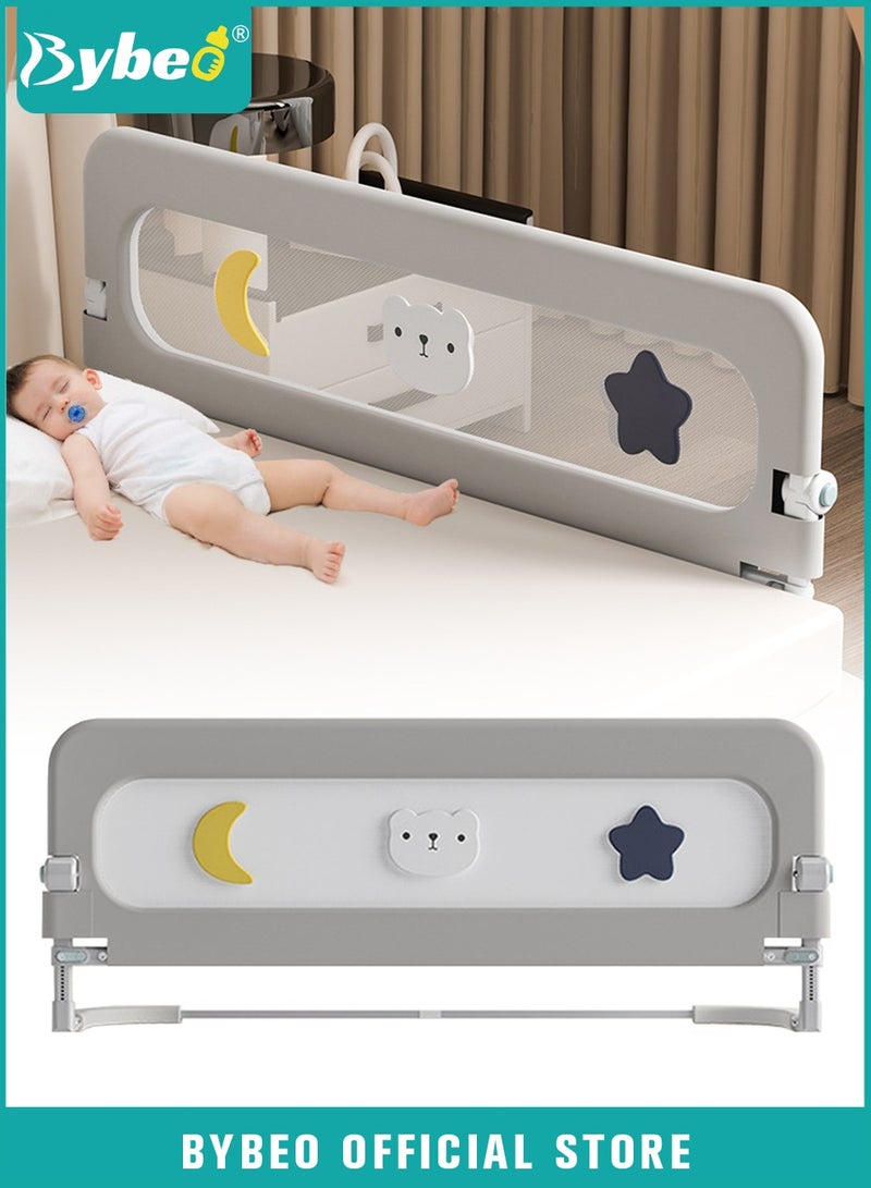 Baby Bed Rail Guard, Toddler Bed Side Rails, Kids' Safety Bed Fence, Safety Bedrail with Reinforced Anchor Safety System, Foldable Universal Bed Rail for Queen King Twin Bed, Upgraded Barrier, 180cm