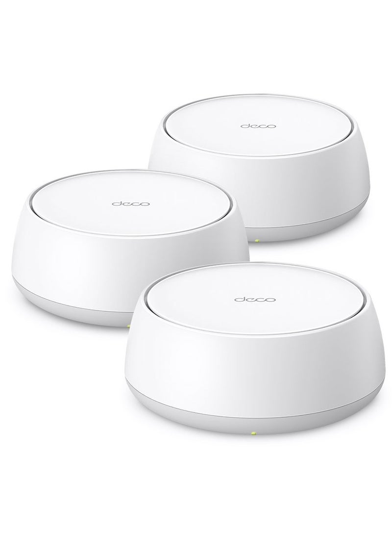 Deco BE25 BE3600 Whole Home Mesh WiFi 7 System, 688 Mbps at 2.4 GHz + 2882 Mbps at 5 GHz, 2 × 2.5 Gigabit Ports, Deco App, HomeShield, AI Mesh, MLO, Alexa and Google Assistant Supported, a Pack Of 3 White