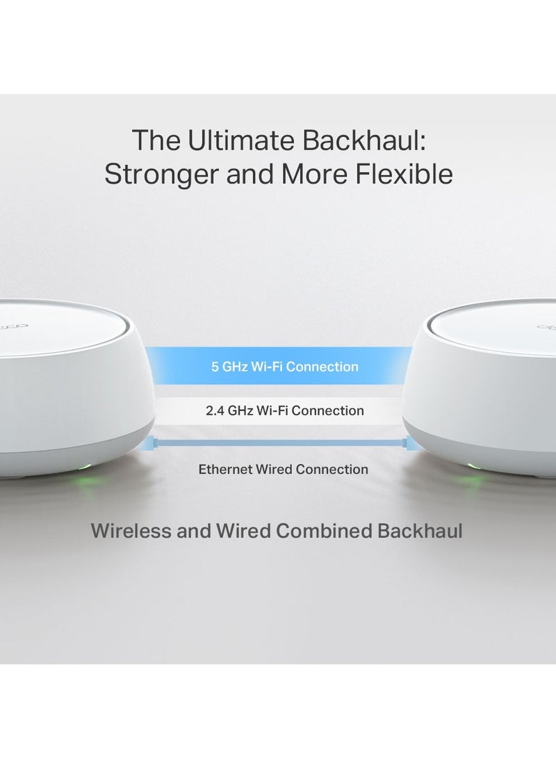 Deco BE25 BE3600 Whole Home Mesh WiFi 7 System, 688 Mbps at 2.4 GHz + 2882 Mbps at 5 GHz, 2 × 2.5 Gigabit Ports, Deco App, HomeShield, AI Mesh, MLO, Alexa and Google Assistant Supported, a Pack Of 3 White