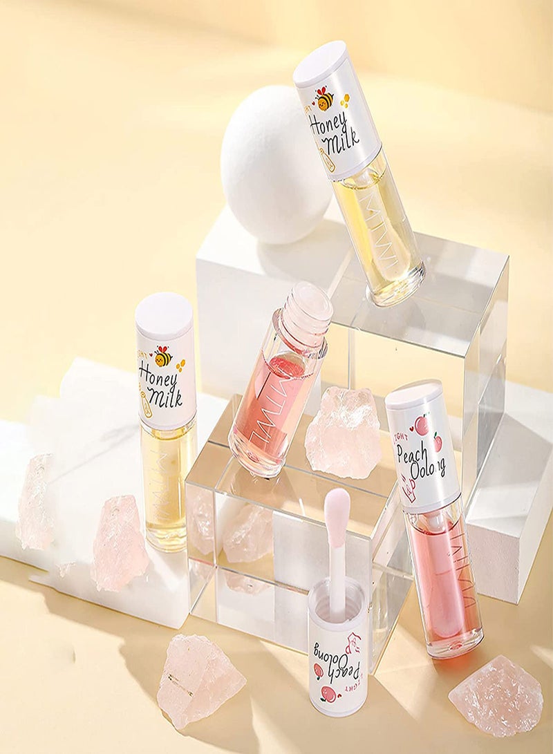 Moisturizing Crystal Jelly Lip Oil Set - 2 Pcs Hydrating Gloss for Plumping and Long-Lasting Lip Care