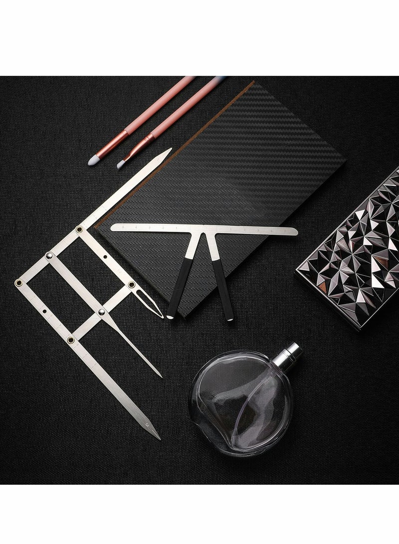 Precision Eyebrow Ruler Set - 2 PCS Golden Ratio Caliper for Microblading & Brow Shaping, Ideal for Students and Professionals (Silver)