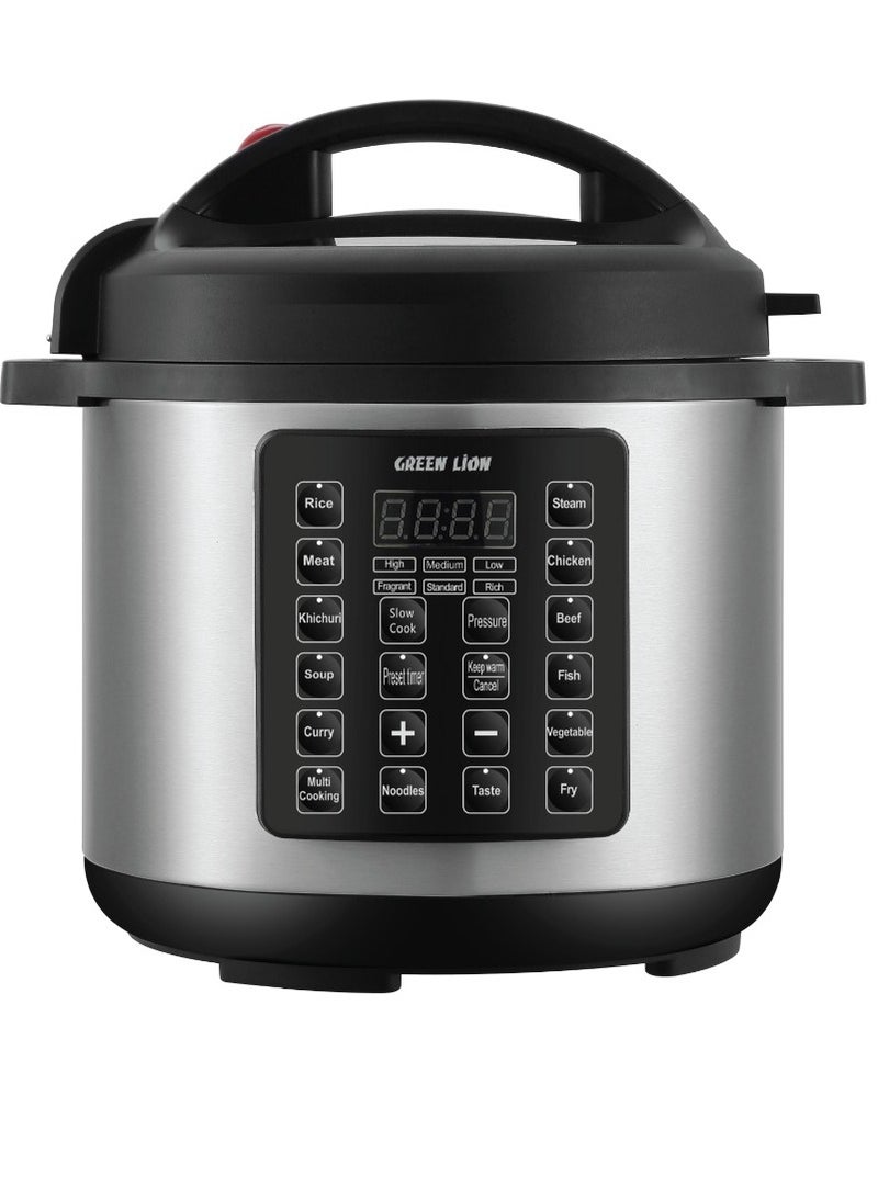 1300W 8L Electric Pressure Cooker With Digital Display and 14 Cooking Modes For Quick and Easy Meals - Black