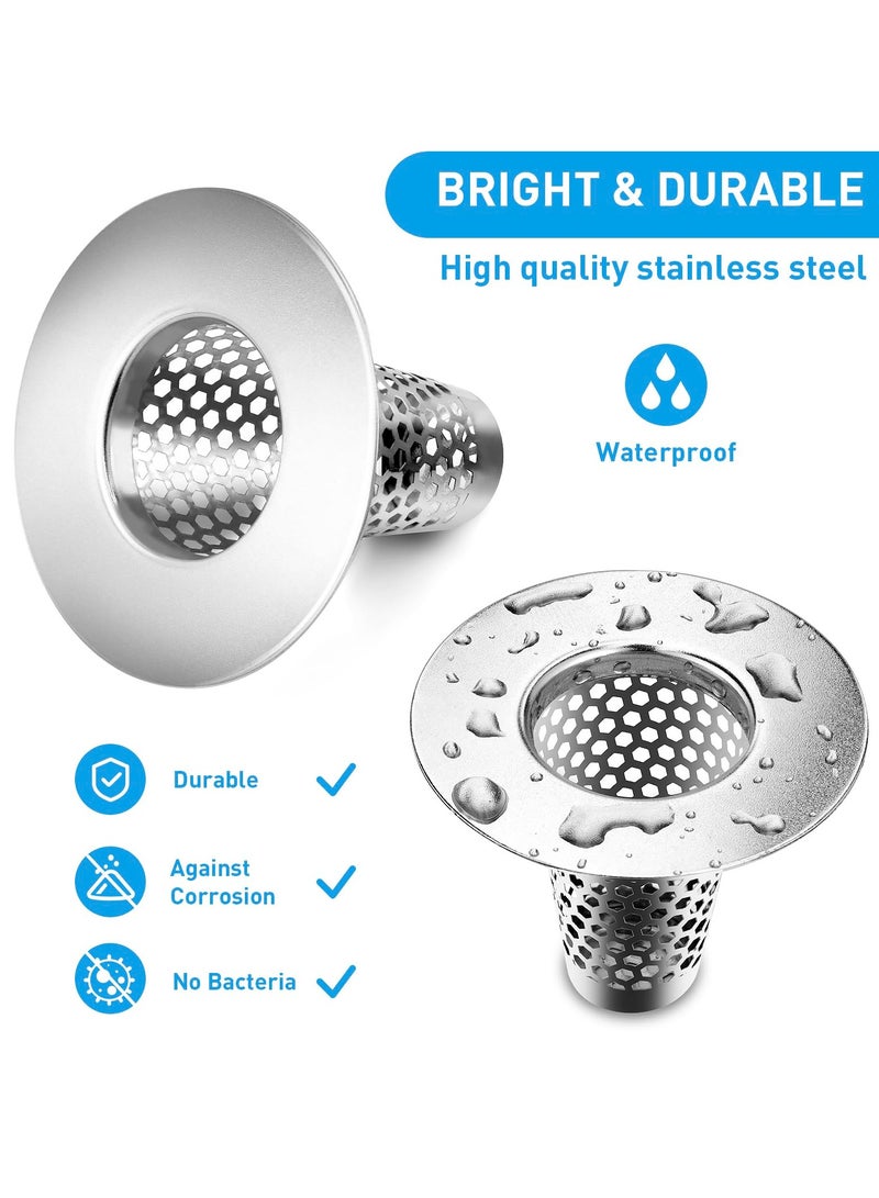 Stainless Steel Bathroom Sink Drain Strainers, 2PCS 1