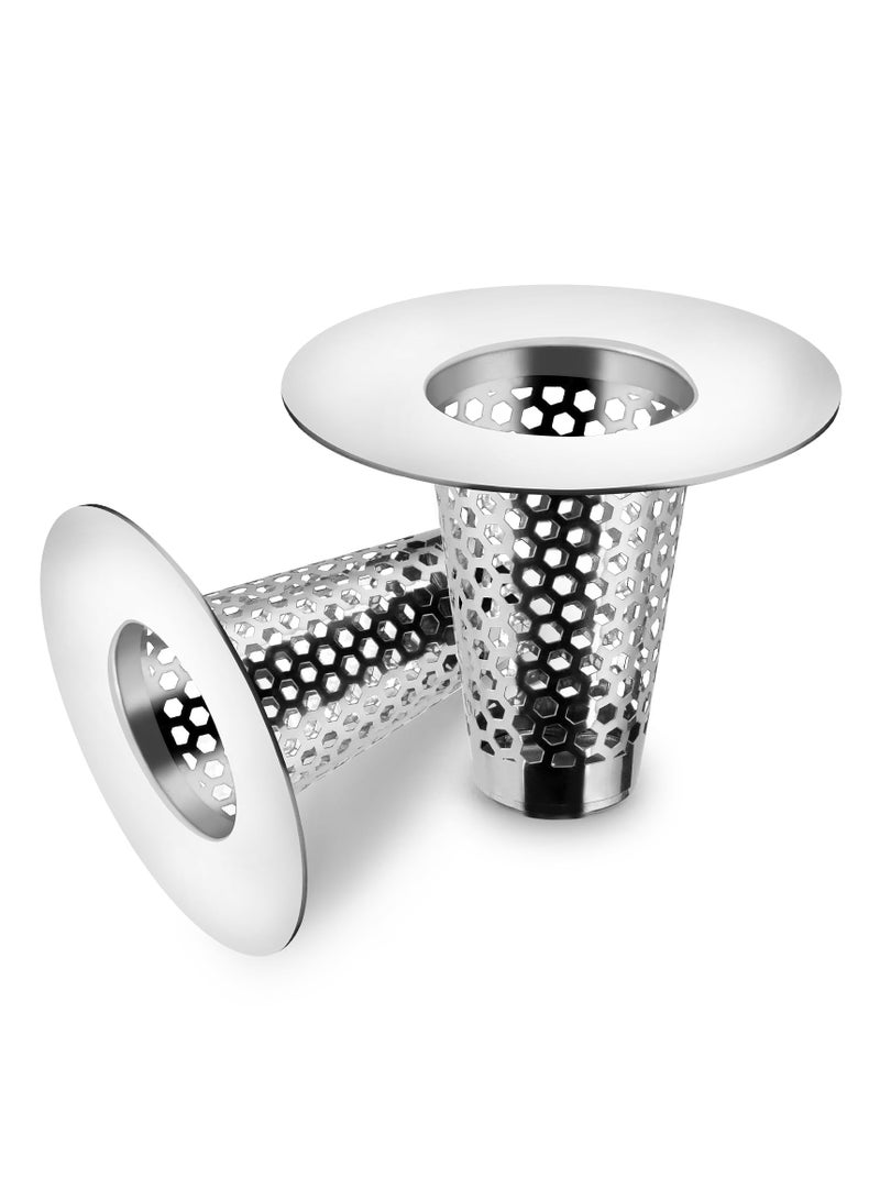 Stainless Steel Bathroom Sink Drain Strainers, 2PCS 1