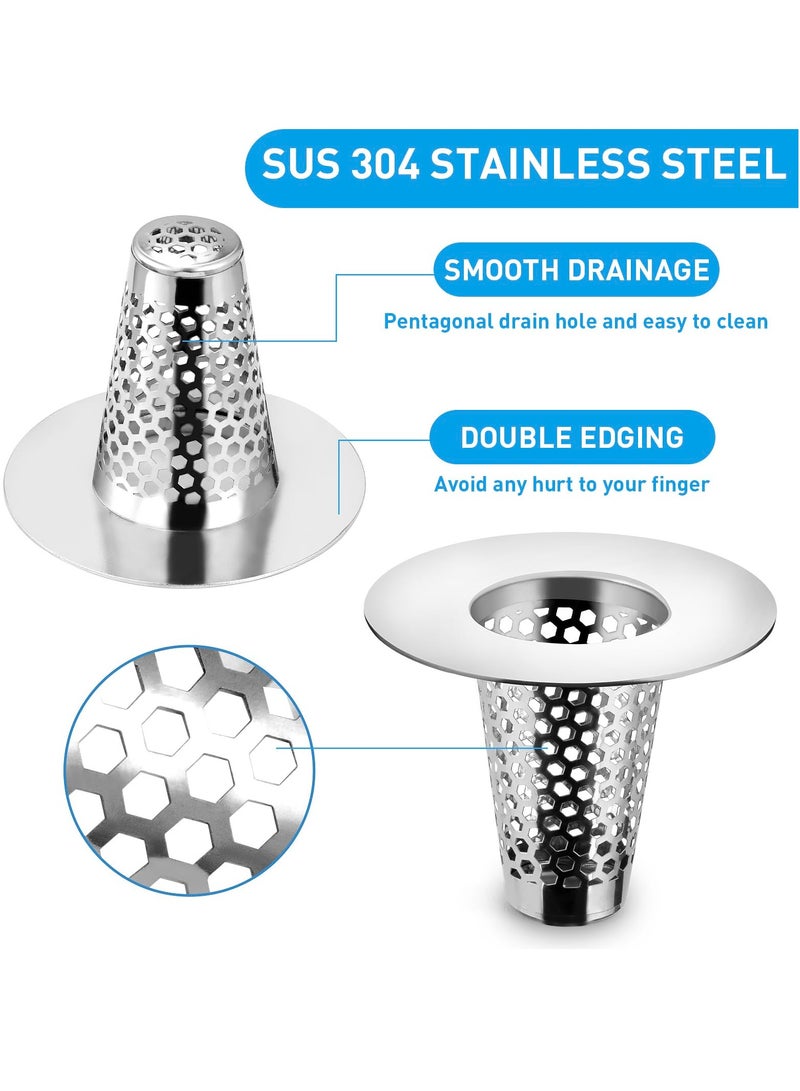 Stainless Steel Bathroom Sink Drain Strainers, 2PCS 1