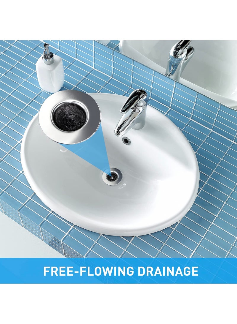 Stainless Steel Bathroom Sink Drain Strainers, 2PCS 1