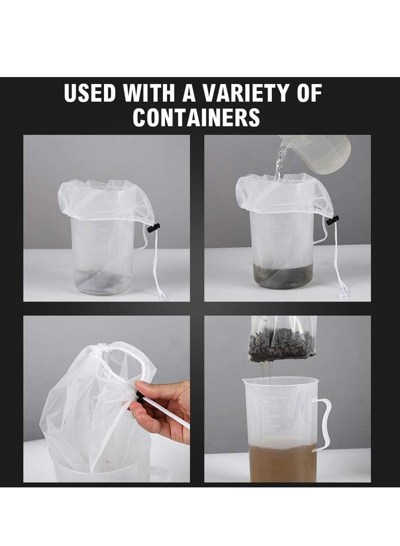 Nylon Straining Bag, Reusable Cold Brew Coffee Cheese Cloths Strainer, Fine Mesh Food Strainer Bag, Strain Tea Pulp Juice Food Nut Milk Filter Bag(15.7” x 15.7”, 8 Packs)