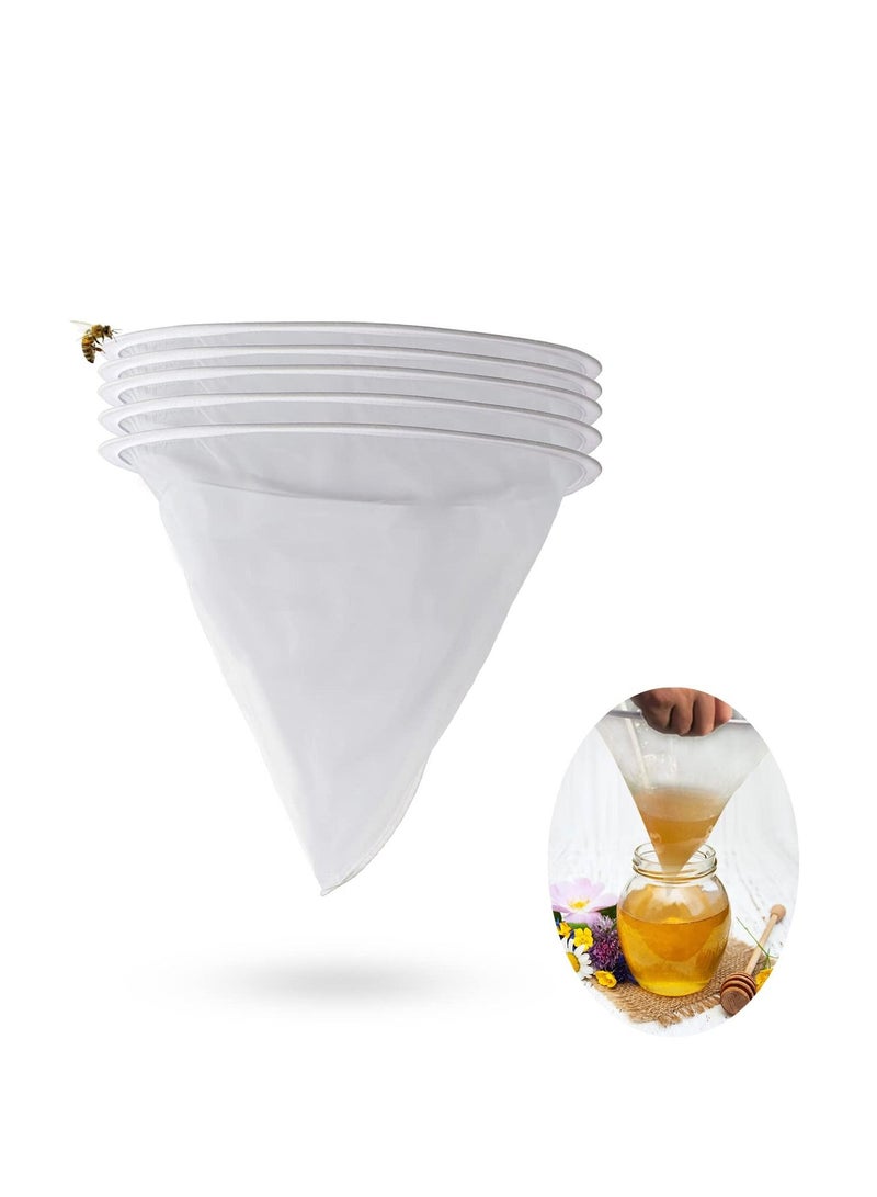 5 Pieces Honey Filter Strainer, Reusable Conical Nylon Honey Sieve, Professional Multifunctional Beekeeping Strainer,  Ultra-fine Mesh Strainer Tool for Honey Wine Wax Beer Nut Mil