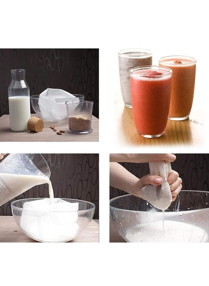 Nylon Straining Bag, Reusable Cold Brew Coffee Cheese Cloths Strainer, Fine Mesh Food Strainer Bag, Strain Tea Pulp Juice Food Nut Milk Filter Bag(15.7” x 15.7”, 8 Packs)