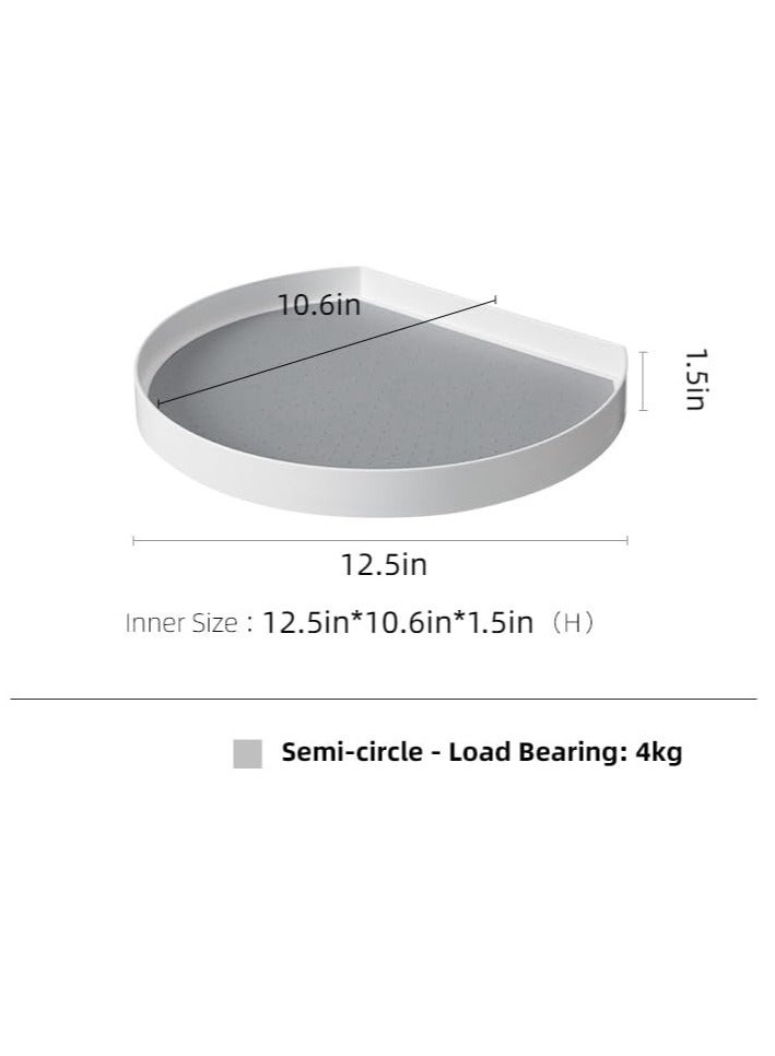 Turntable Organizer, Organizer Turntable Rack, 12.5''Non-Skid Lazy Susan Rack, for Cabinet,Refrigerator Pantry Organization Storage, Kitchen, Fridge,Countertop,Spice Rack Semicircle