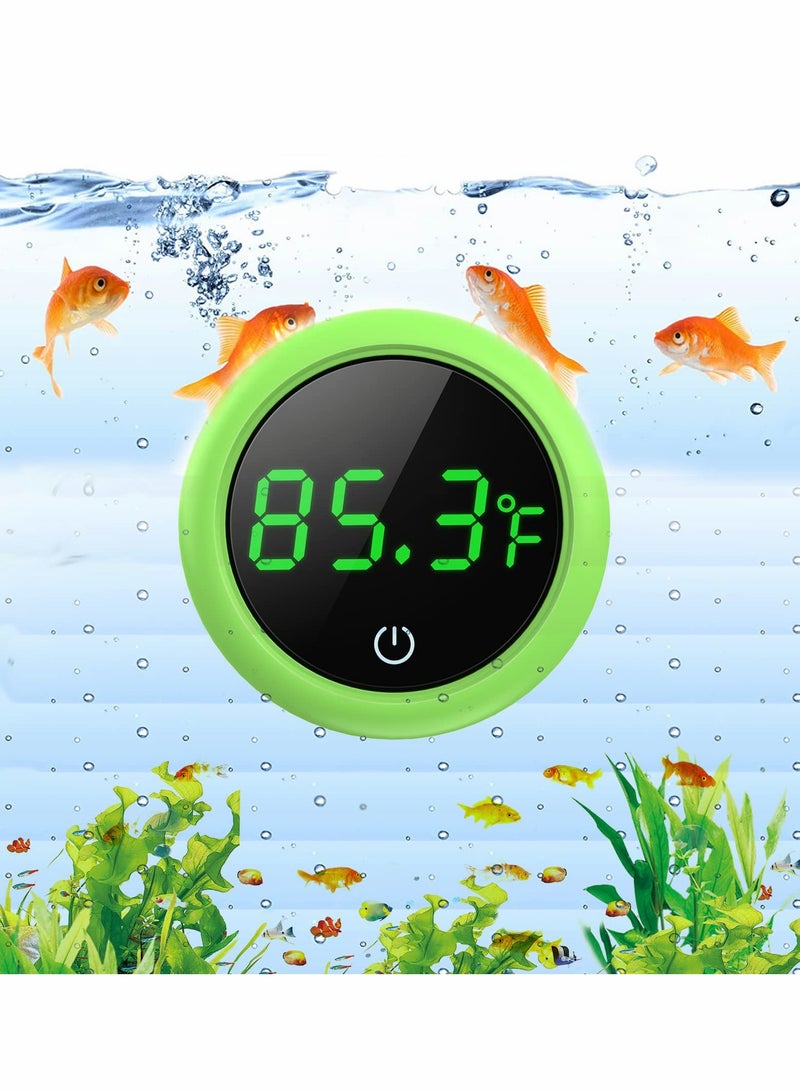 LED Aquarium Thermometer, 5S Refresh Speed Touch Screen, Fish Tank Accurate Temperature Sensor, Wide Range Display, Energy-Saving Stick-on Thermometer for Aquariums, Glass Containers