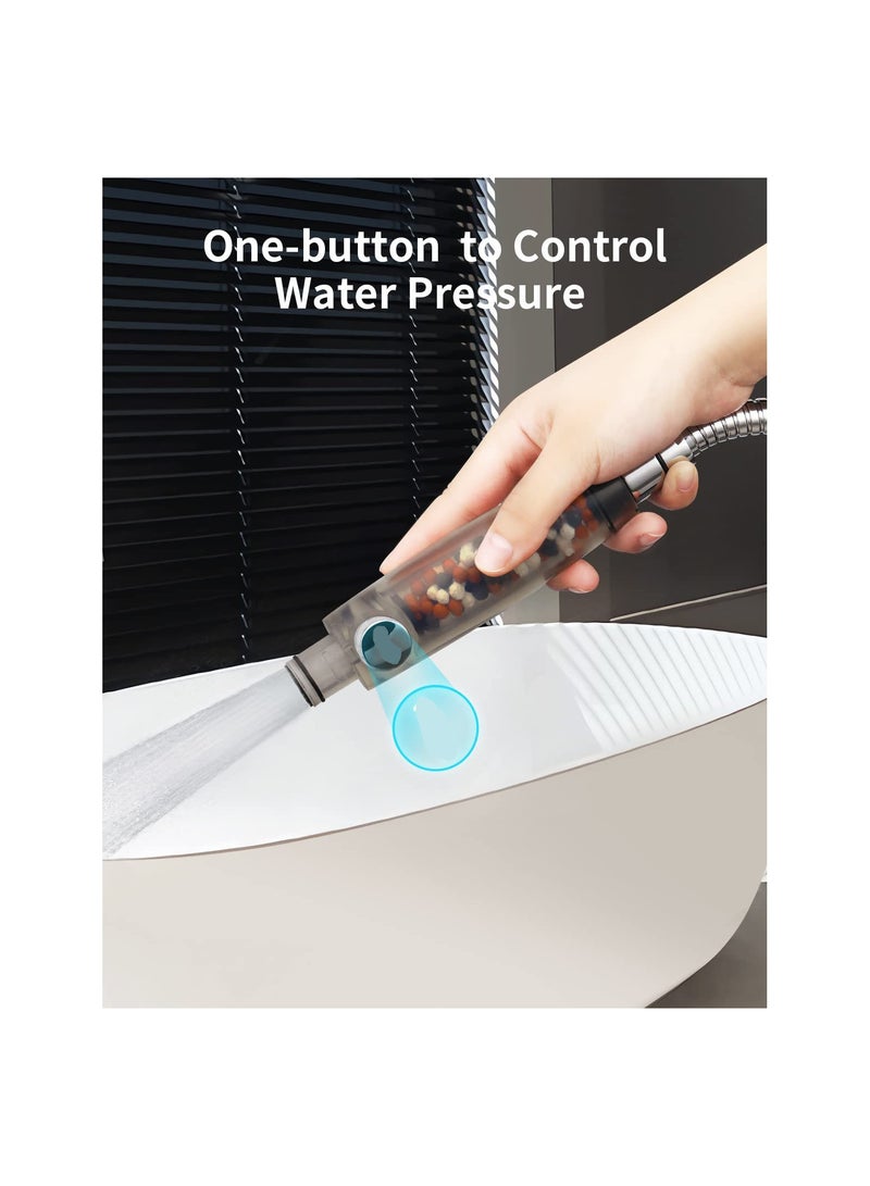 High Pressure Handheld Showerhead with 9 Spray Modes and Filter, Ideal for Dry Skin & Hair, Pet Cleaning, and Household Use (1 Pack)