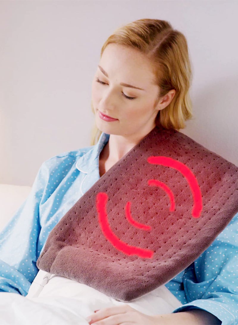 Electric Heated Massaging Pad Weighted Heating Therapy Pad Massager Vibrating Wrap Shawl For Neck Back Shoulder Hip Waist Lumbar Tummy Ankle Muscles Whole Body Pain Relief