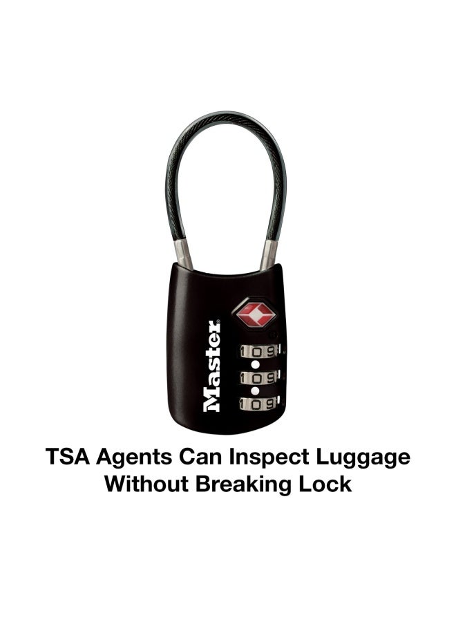 4688D Accepted Set Your Own Combination Tsa Approved Luggage Lock  1 Pack  Black