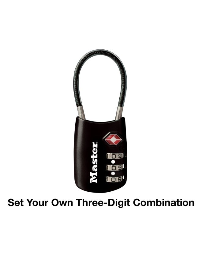 4688D Accepted Set Your Own Combination Tsa Approved Luggage Lock  1 Pack  Black