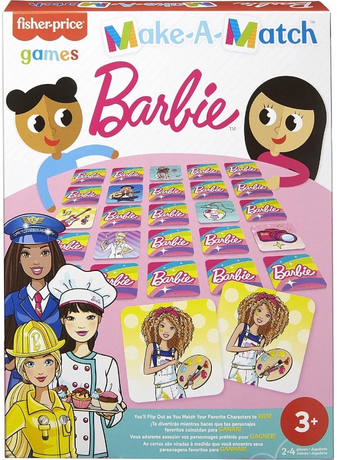 Fisher-Price Make-A-Match Card Game with Barbie Theme