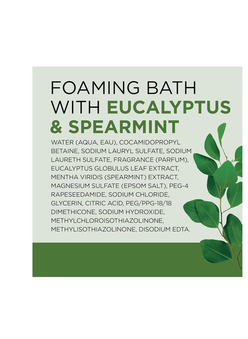 Dr Teal's Foaming Bath with Pure Epsom Salt, Relax & Relief with Eucalyptus & Spearmint, 34 fl oz (Pack of 4) (Packaging May Vary)
