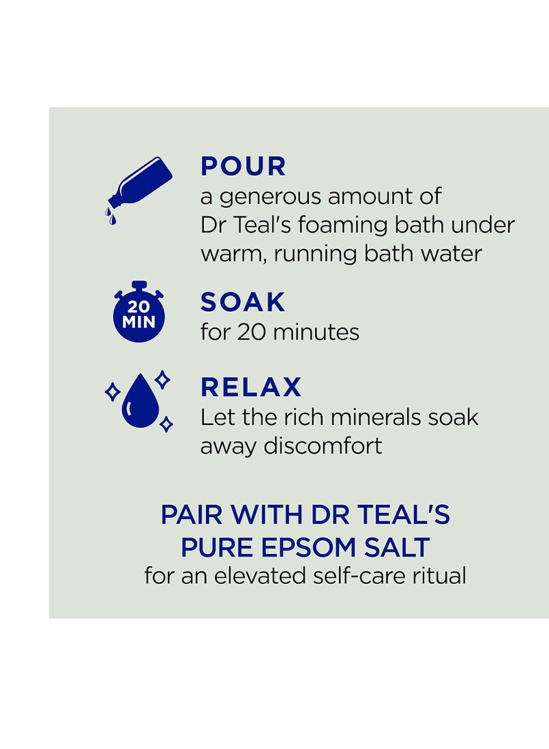Dr Teal's Foaming Bath with Pure Epsom Salt, Relax & Relief with Eucalyptus & Spearmint, 34 fl oz (Pack of 4) (Packaging May Vary)
